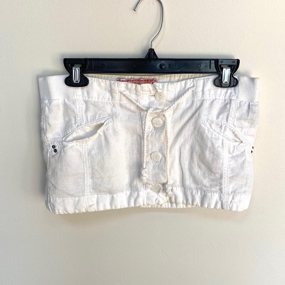 Vintage Y2K TRF Summer White Mini Skirt